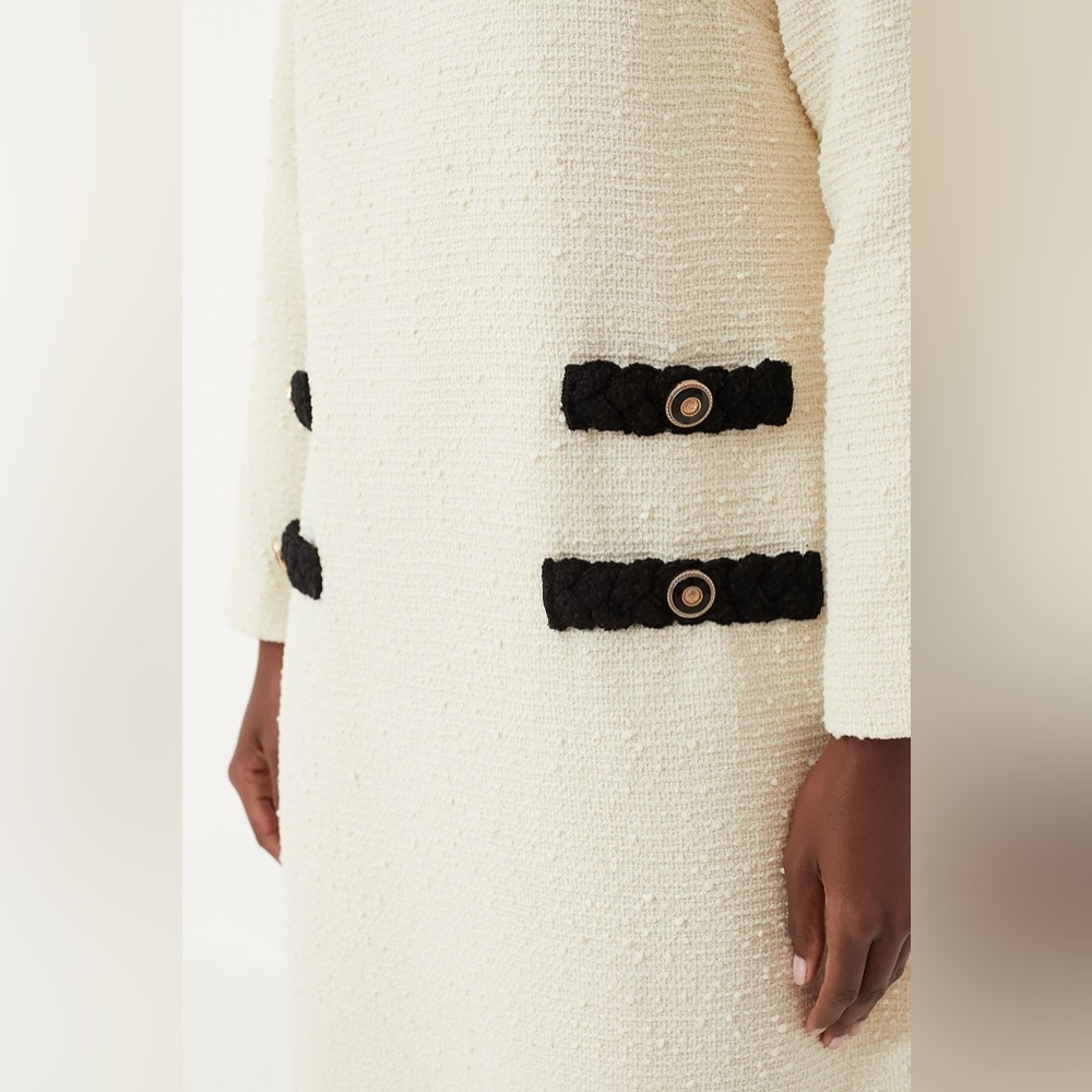 Tuckernuck Cream Tweed Long Sleeve Jackie Dress (L) - Picture 6 of 13